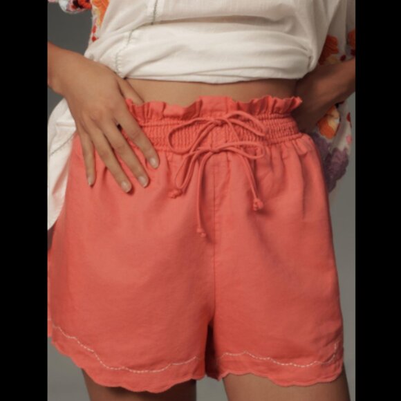 Brand New By Anthropologie Linen Double Waistband Shorts - Picture 4 of 10